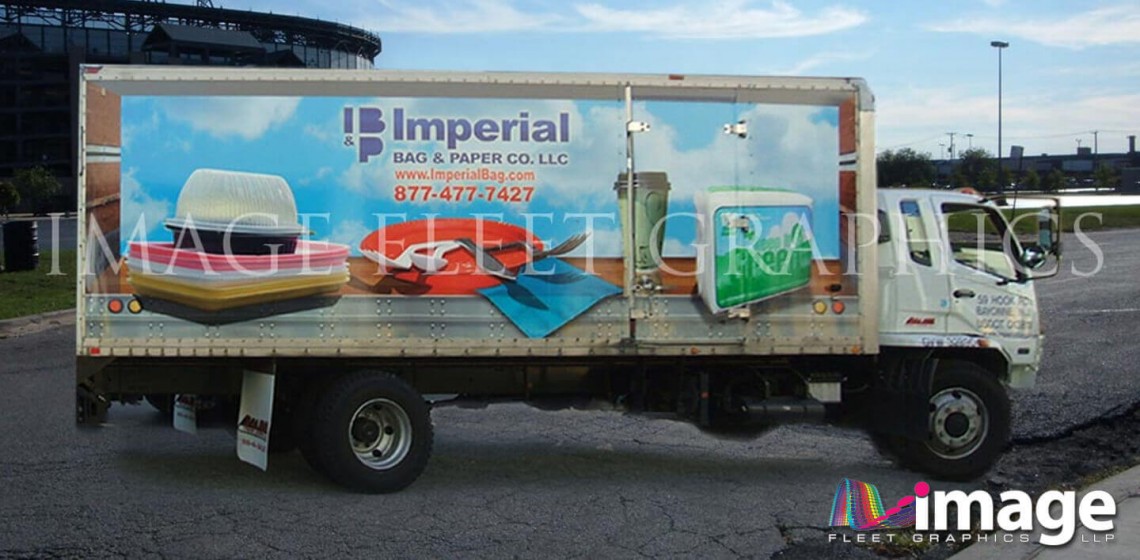 Imperial Bag and Paper, Jersey City, NJ, UD Truck Wrap Image Fleet