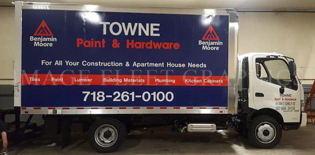 Towne Hardware, Flushing, NY, Hino 195 Truck Decals Image Fleet Graphics