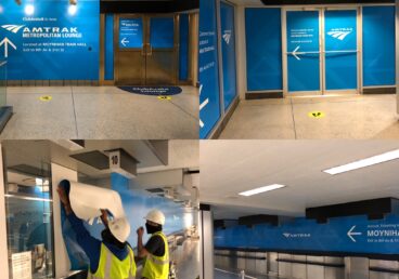 Penn Station overnight rebrand (wall and window wraps)