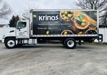Krinos Foods Hino 338 Truck Wrap Bronx NY