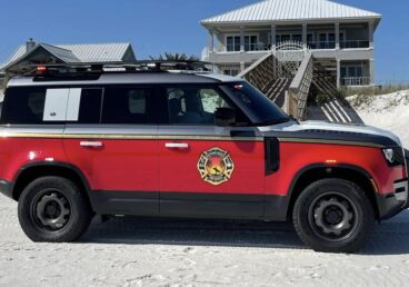 Navarre Beach Fire Land Rover Wrap